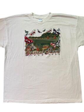 Vintage 90s Central Park New York T Shirt XXL White Graphic NYC Souvenir Retro